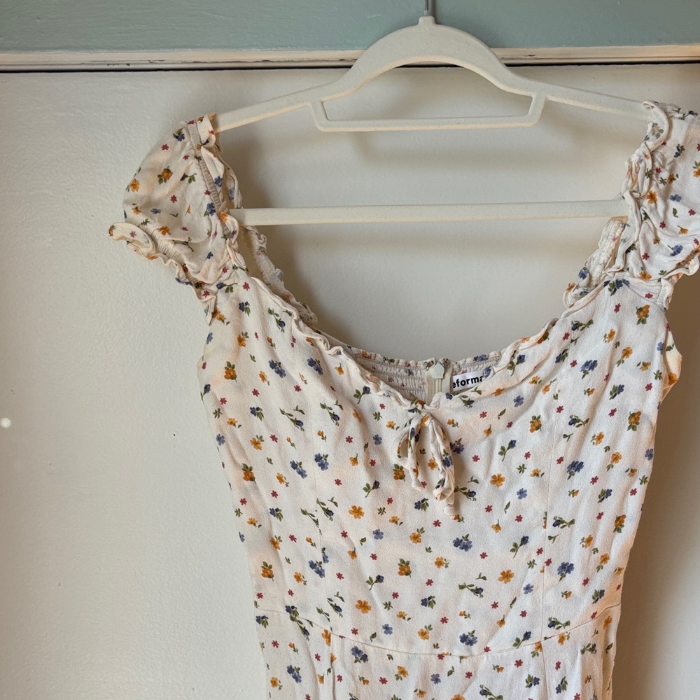 Reformation Pacy Dress Floral Puff Sleeve Dress Size 6